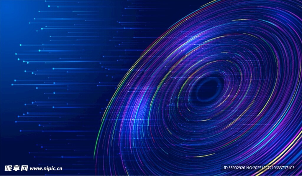 梦幻蓝色旋涡抽象背景图