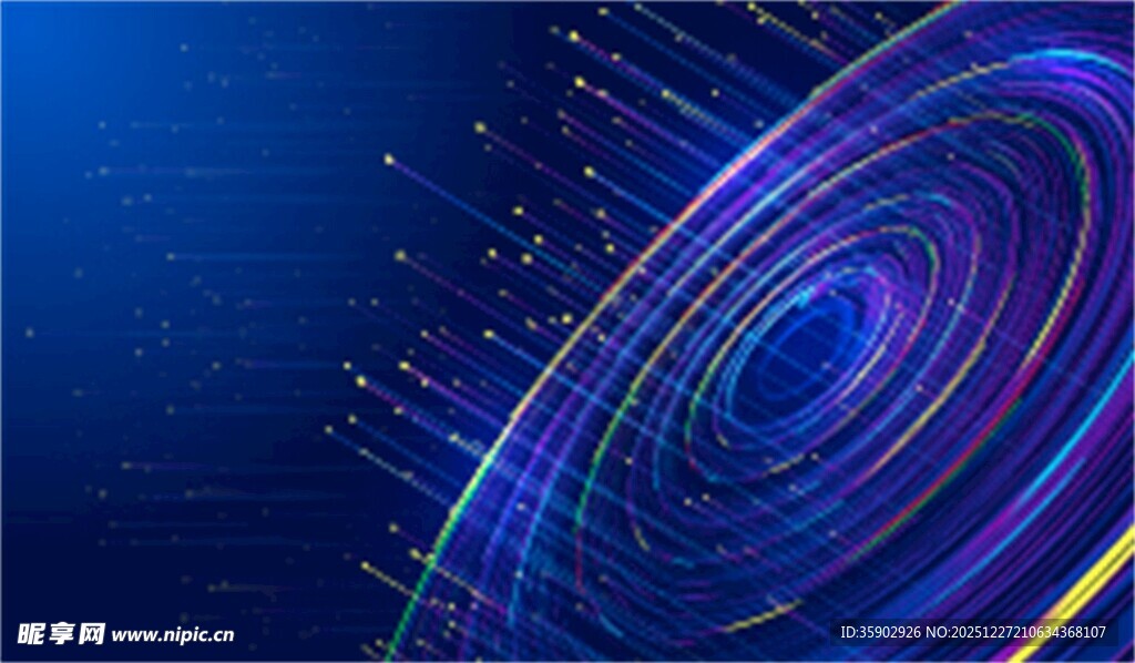 炫彩螺旋线条科技背景图