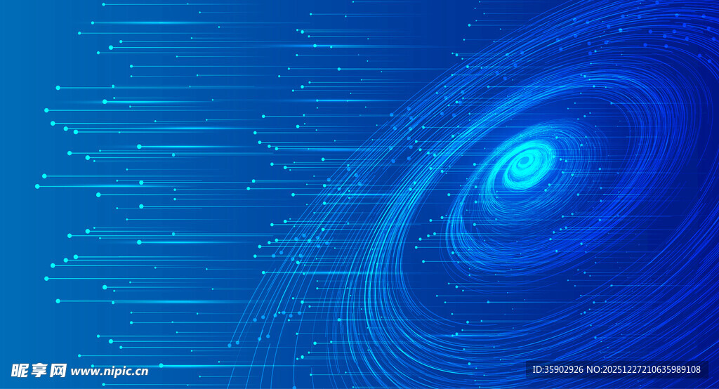 蓝色科技感旋涡背景图