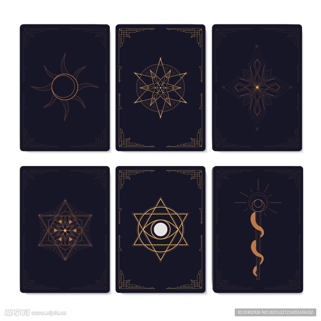 神秘塔罗牌图案设计元素