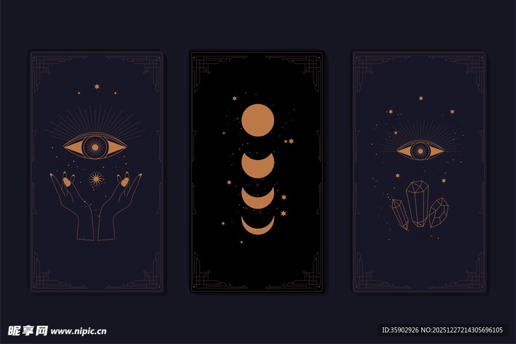 神秘月相图案装饰艺术