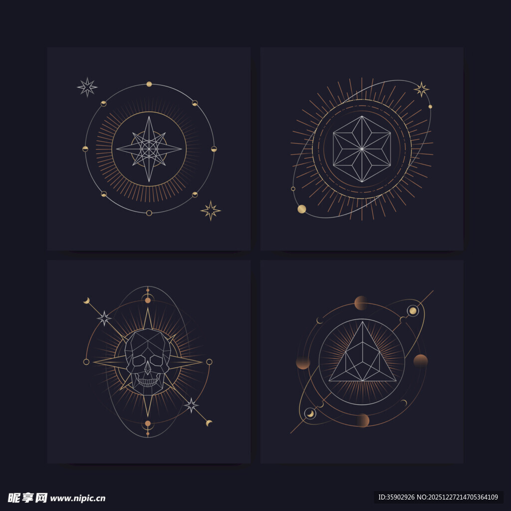 神秘几何魔法图案设计