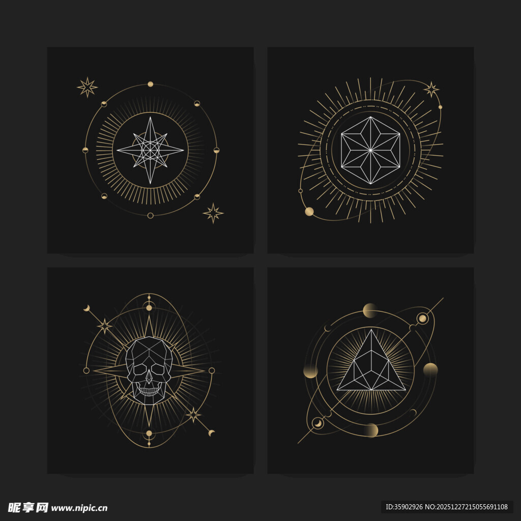 神秘几何魔法图案设计