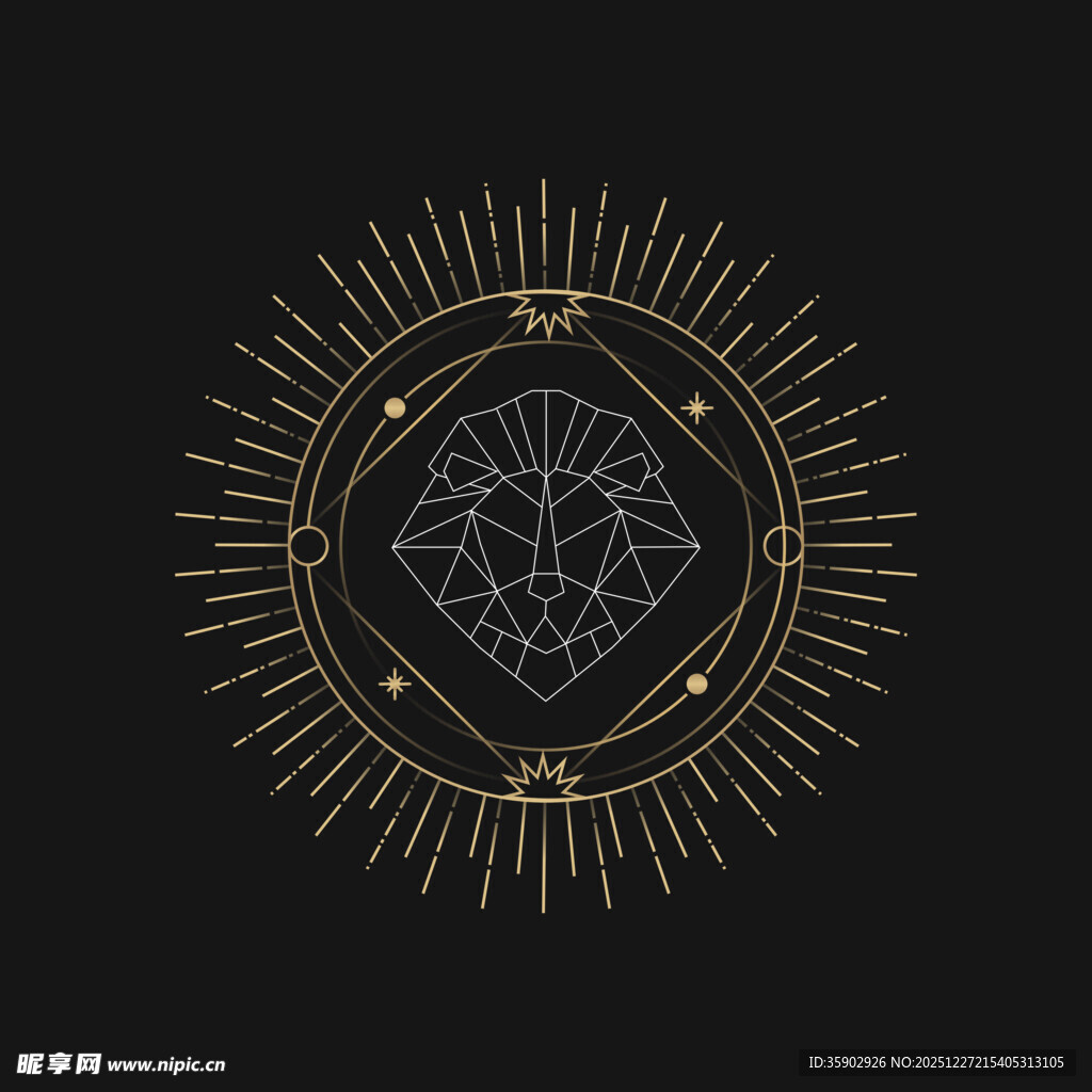 金色几何神秘图案设计