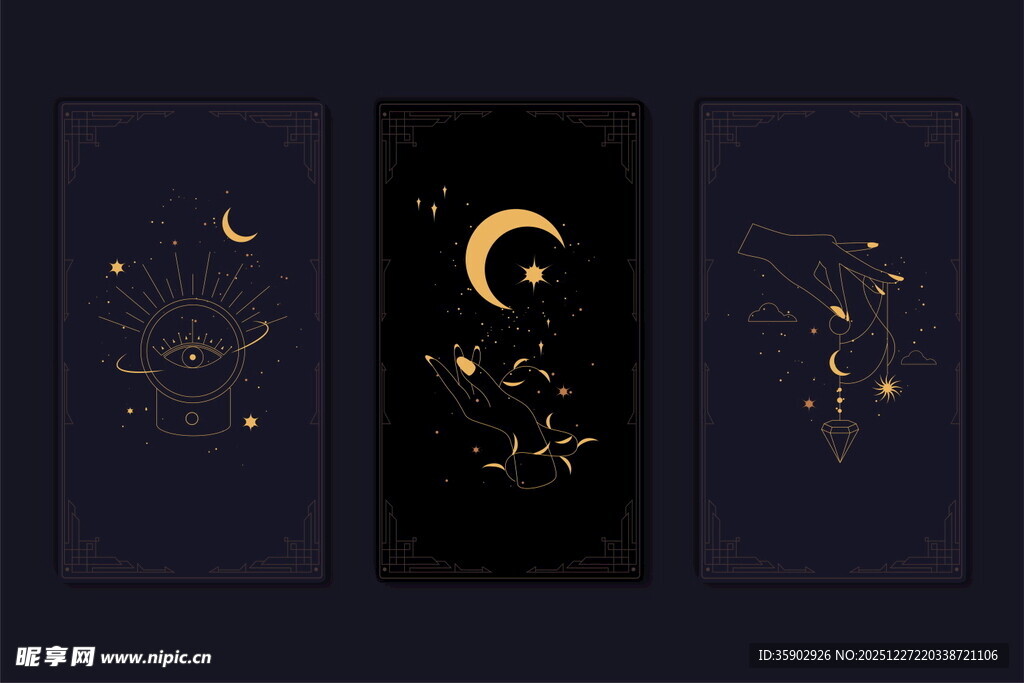 梦幻星月装饰图案