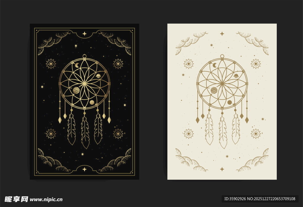 梦幻捕梦网装饰图案设计