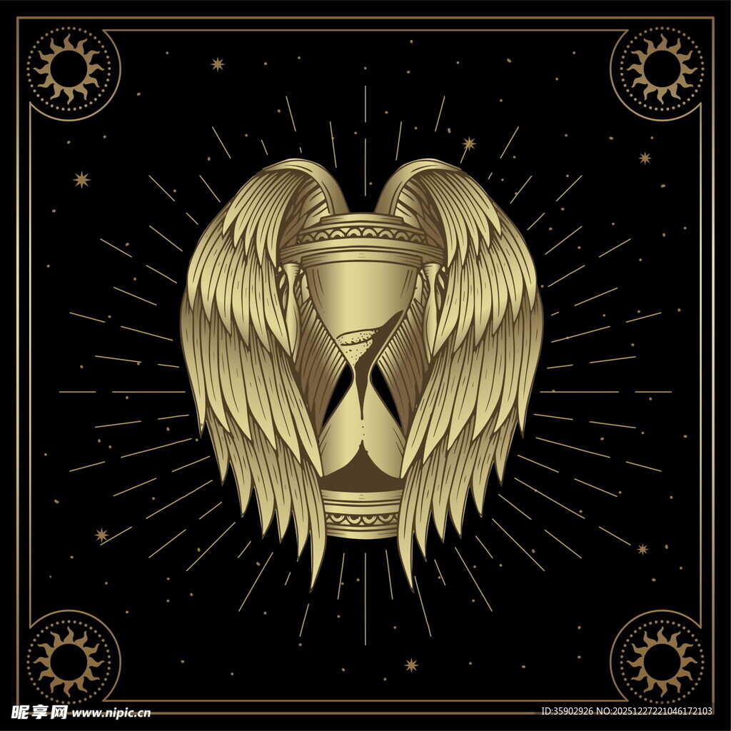 金色翅膀盾牌神秘图案