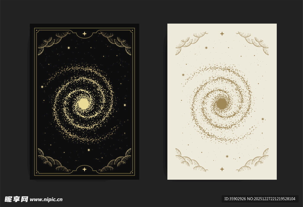 星空主题精美卡片设计