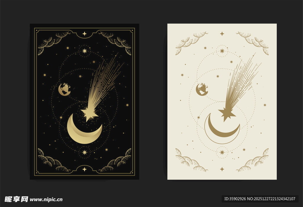 星月主题神秘装饰画
