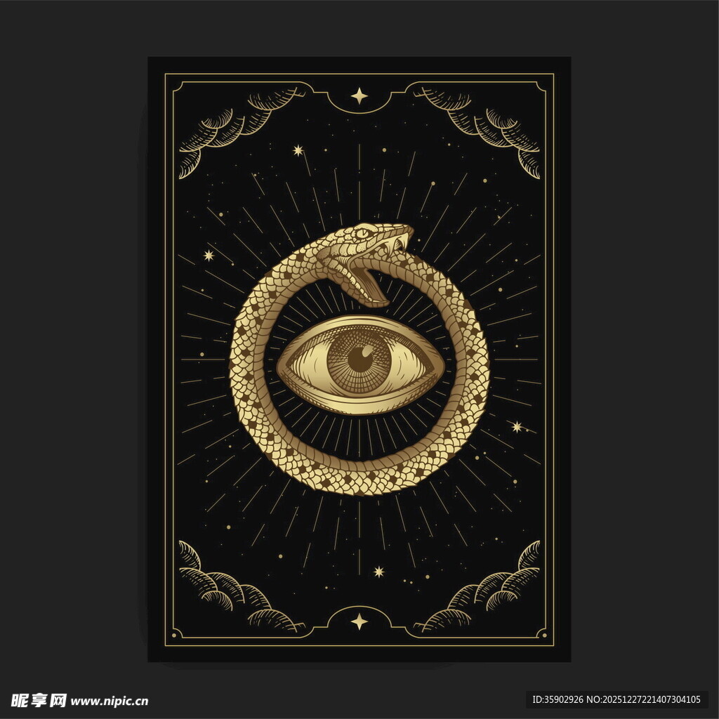 神秘之眼塔罗图案设计