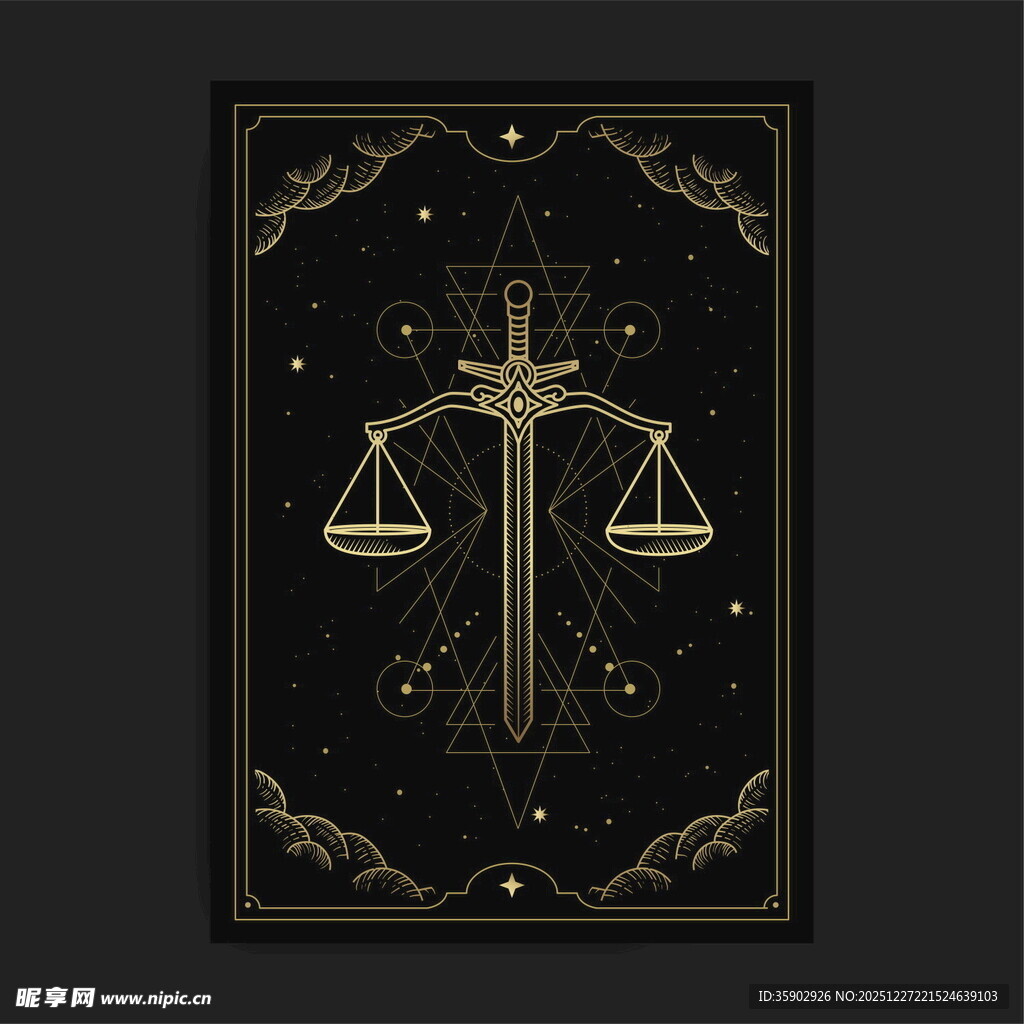 神秘塔罗牌之正义主题图案