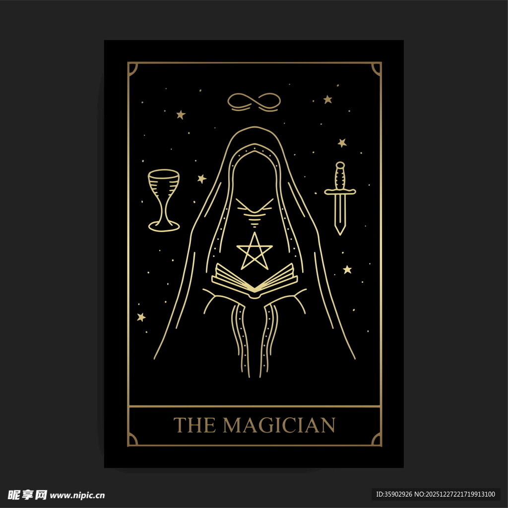 神秘魔术师塔罗牌插画