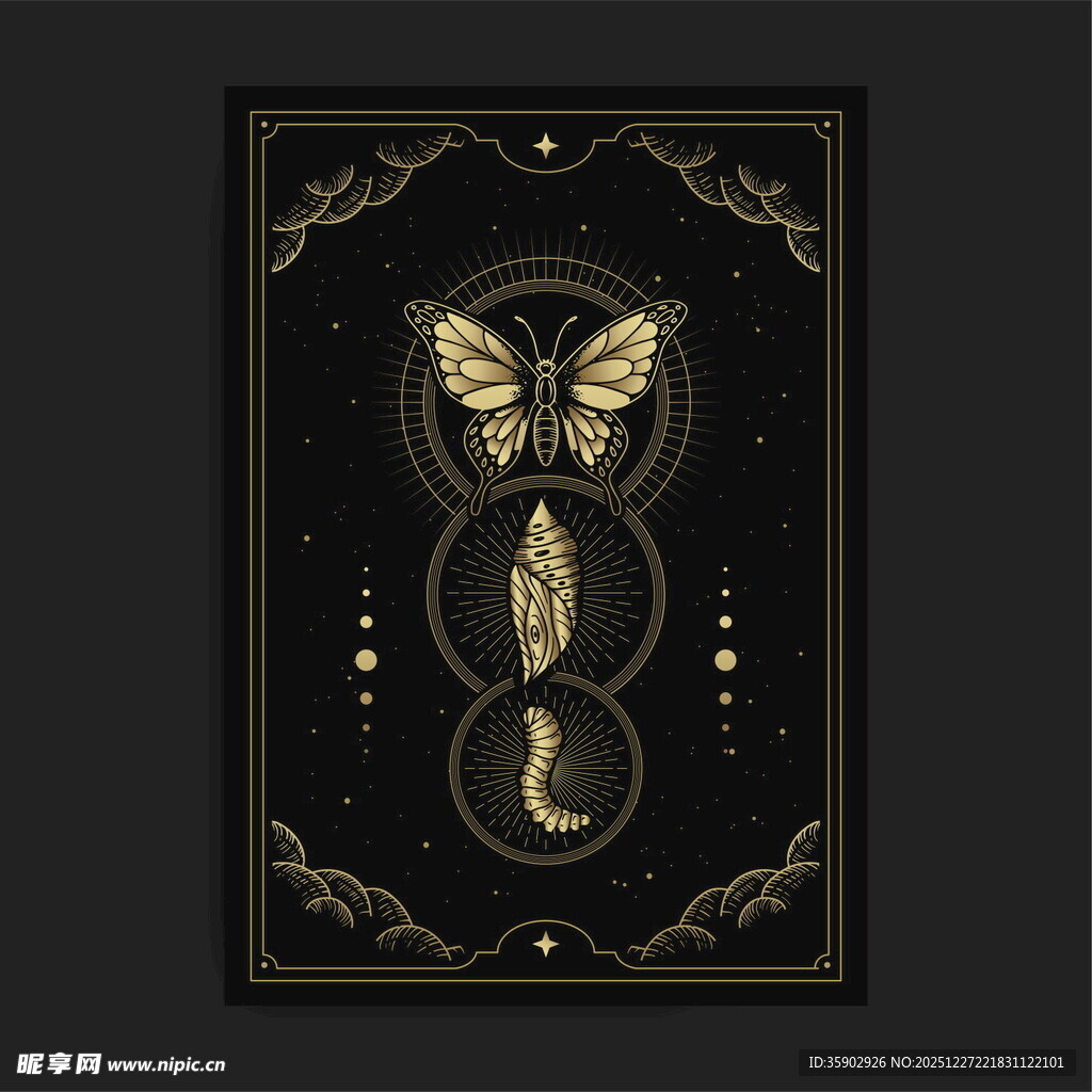 神秘复古风格塔罗牌图案