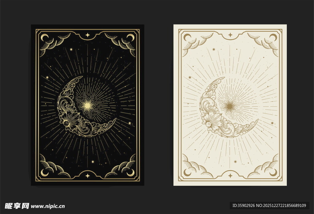 复古神秘塔罗牌图案设计