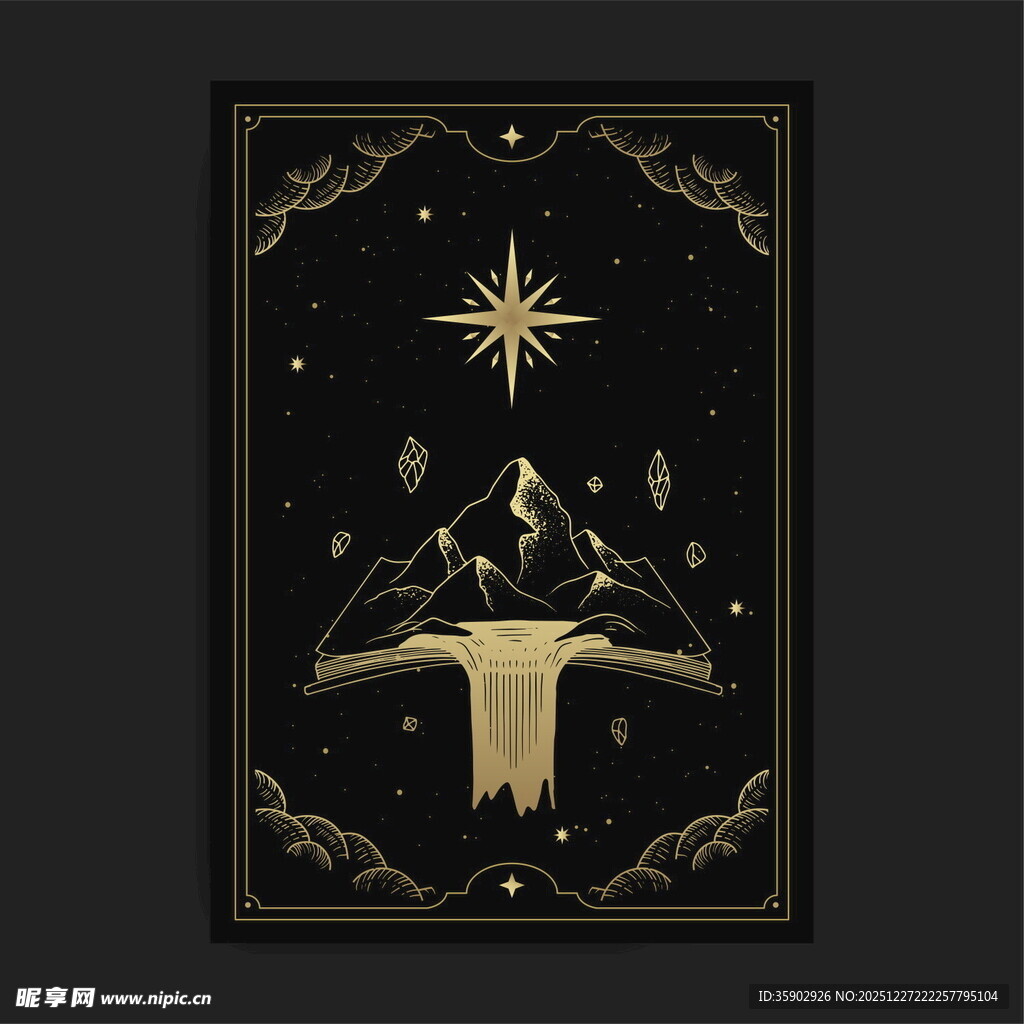 神秘塔罗风格插画图案