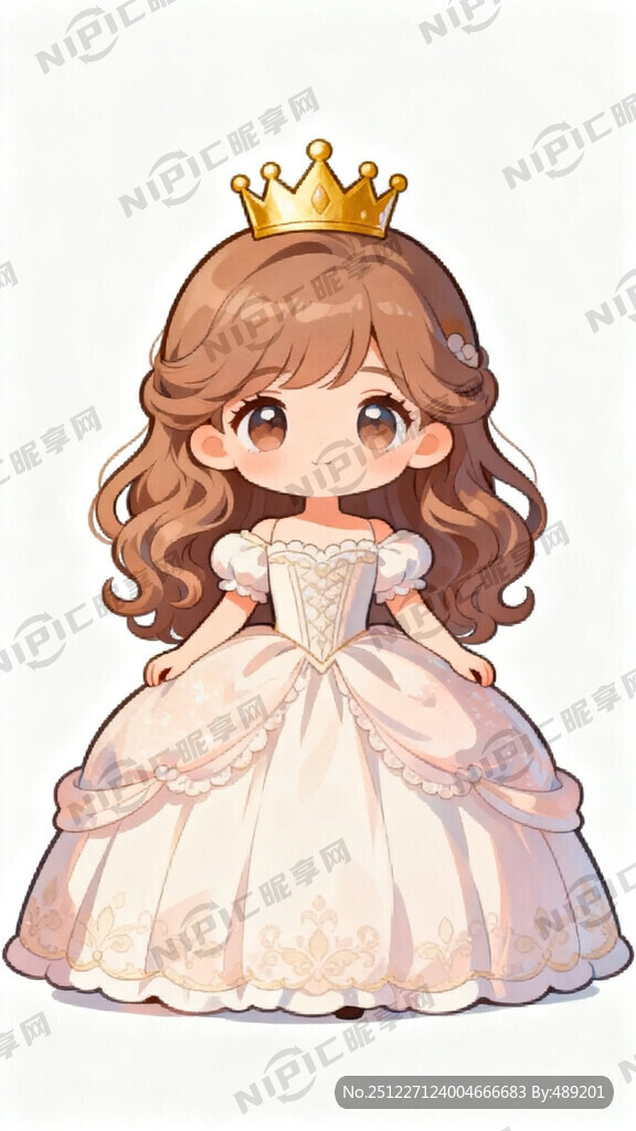 唯美卡通长卷发小公主  大眼睛