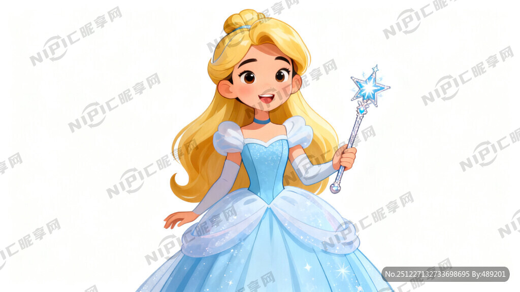 仿照迪士尼公主的卡通女孩图片