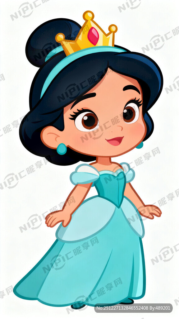 仿照迪士尼公主的卡通女孩全身图