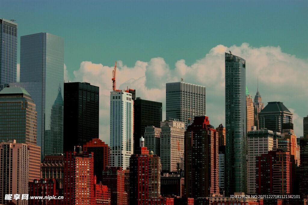 城市天际线高楼林立景观