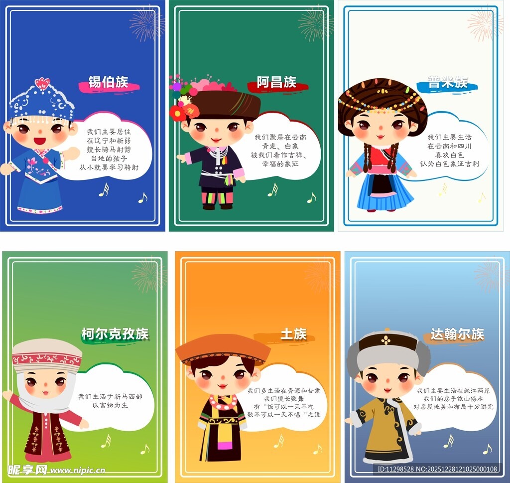 卡通民族儿童形象展示