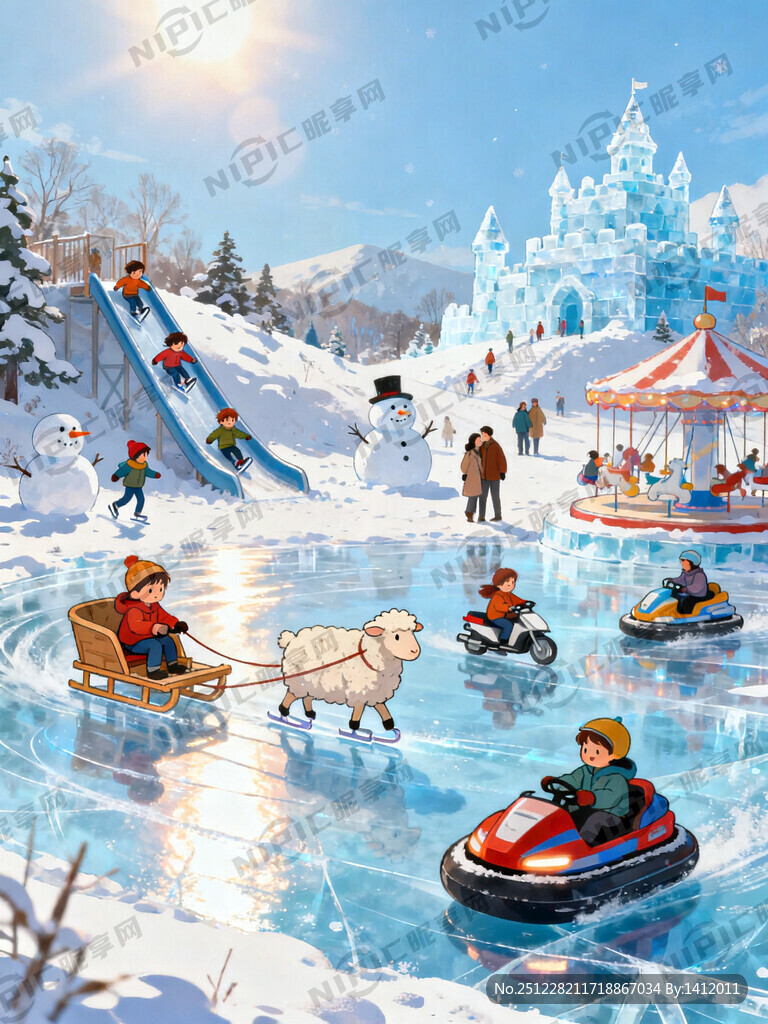 画面描述：广角、大气、儿童、羊