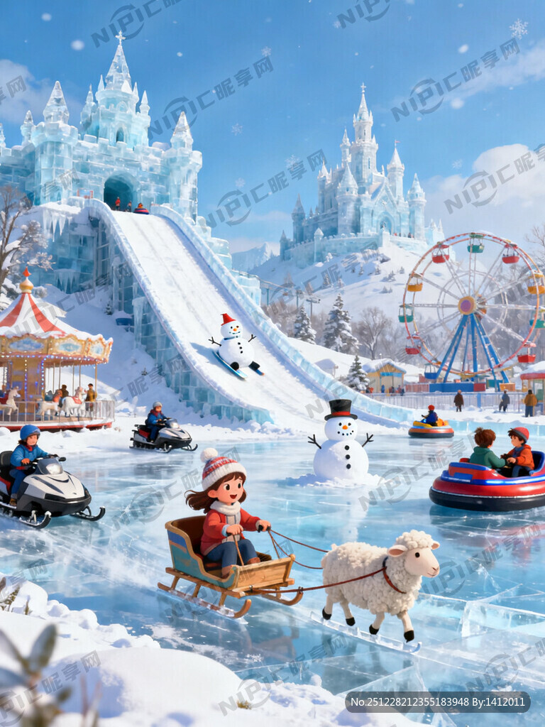 画面描述：广角、大气、儿童、羊