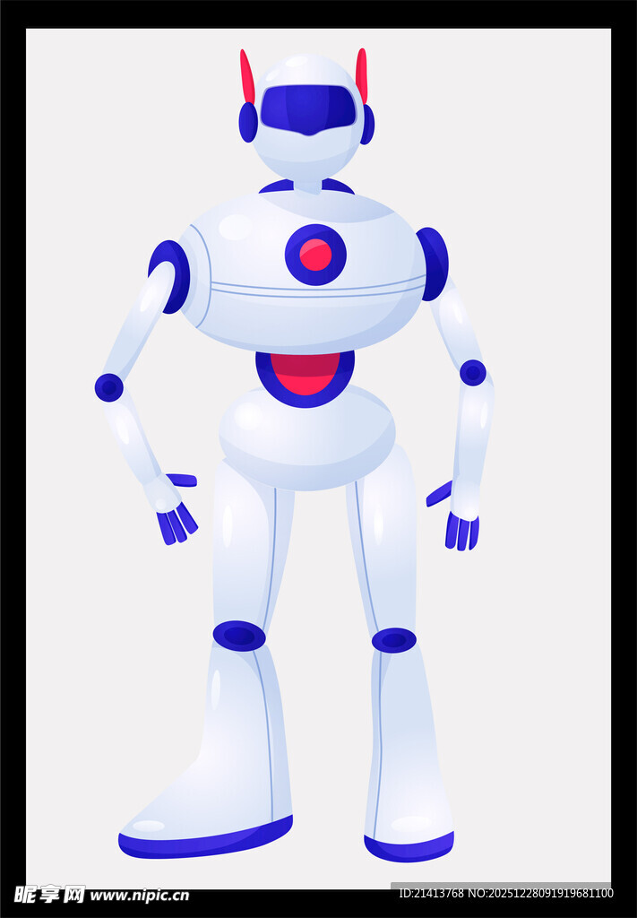 可爱白色机器人形象