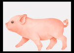 可爱行走小猪插画