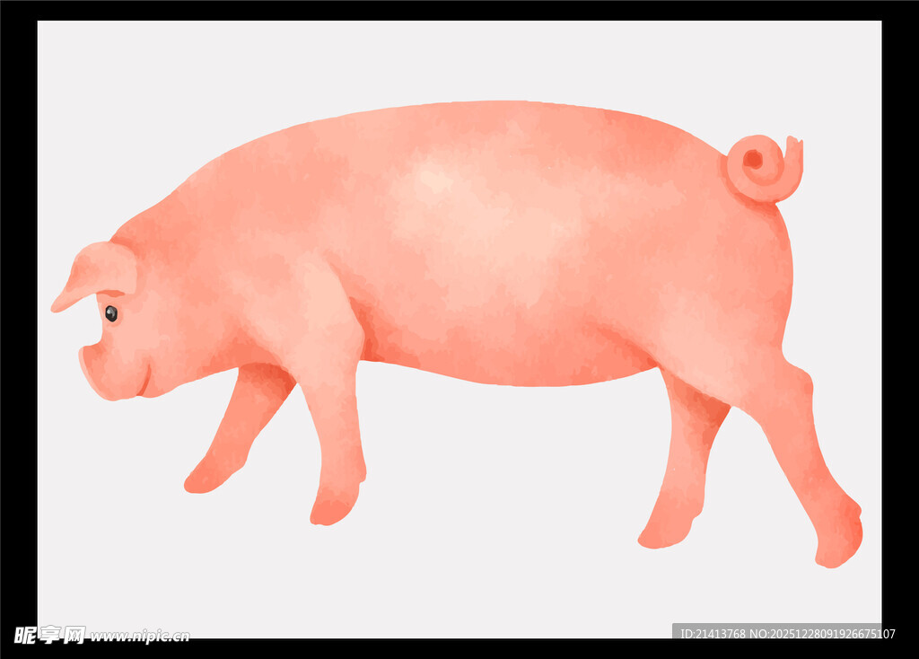 粉色小猪插画