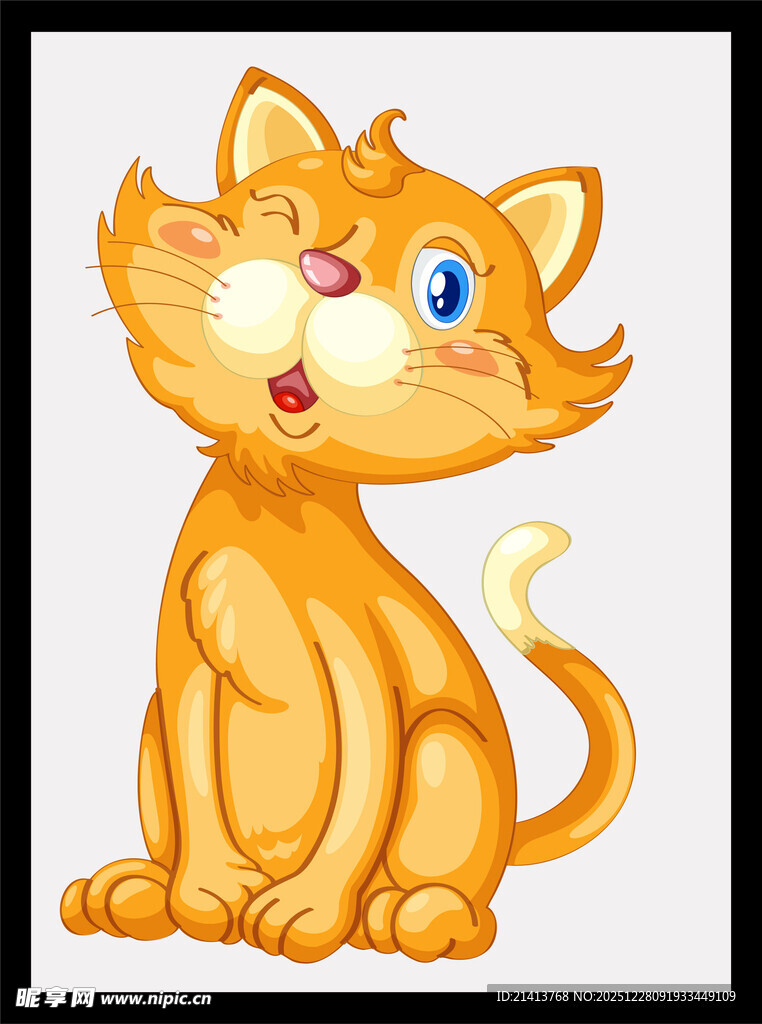 可爱橘色猫咪卡通形象