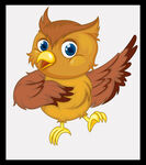 可爱卡通猫头鹰展翅形象