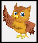 可爱猫头鹰挥手