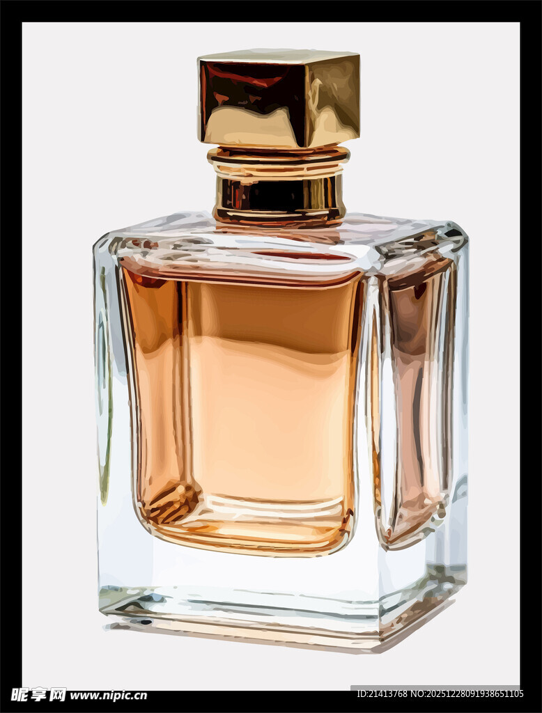方形香水瓶特写