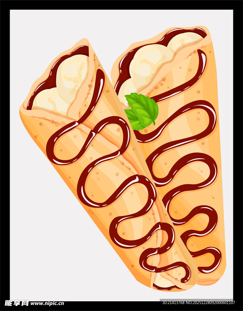美味巧克力酱蛋卷