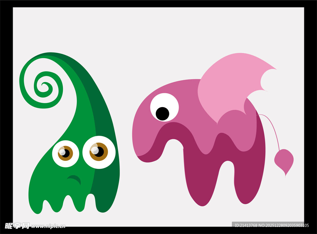 可爱卡通怪物形象