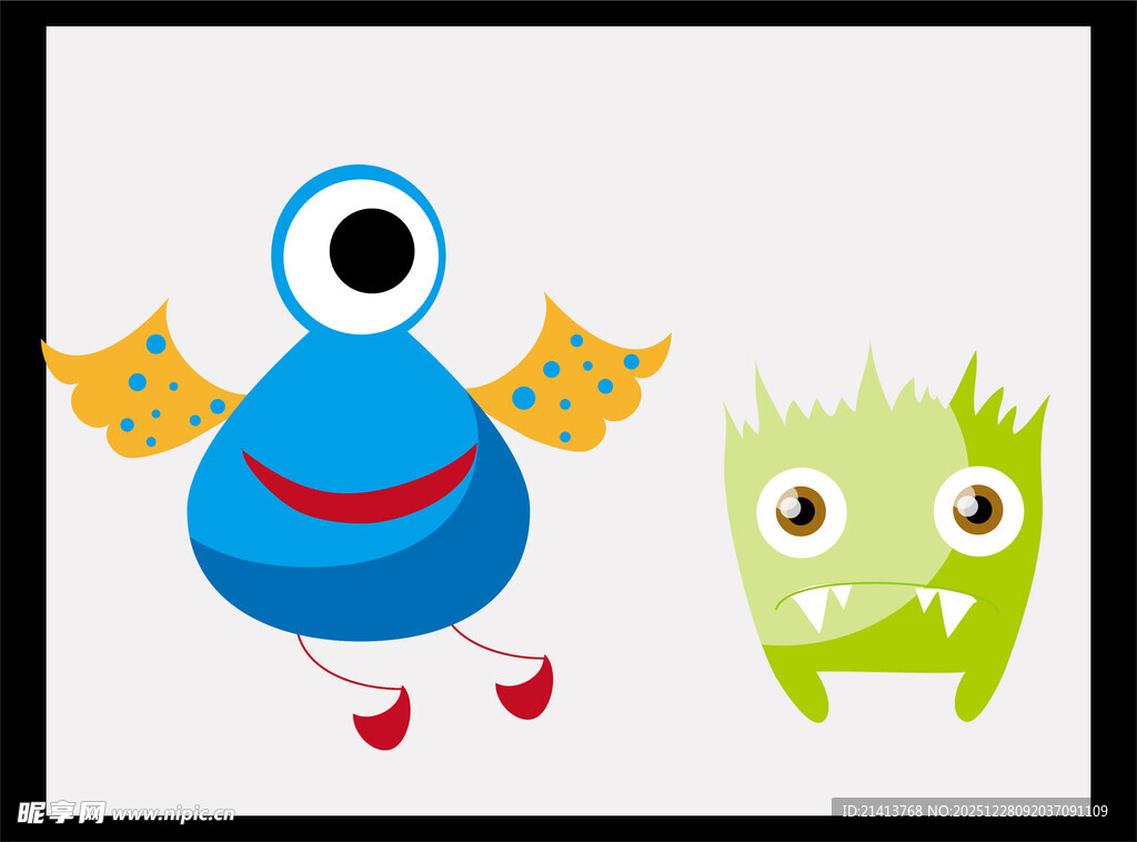 可爱卡通小怪物