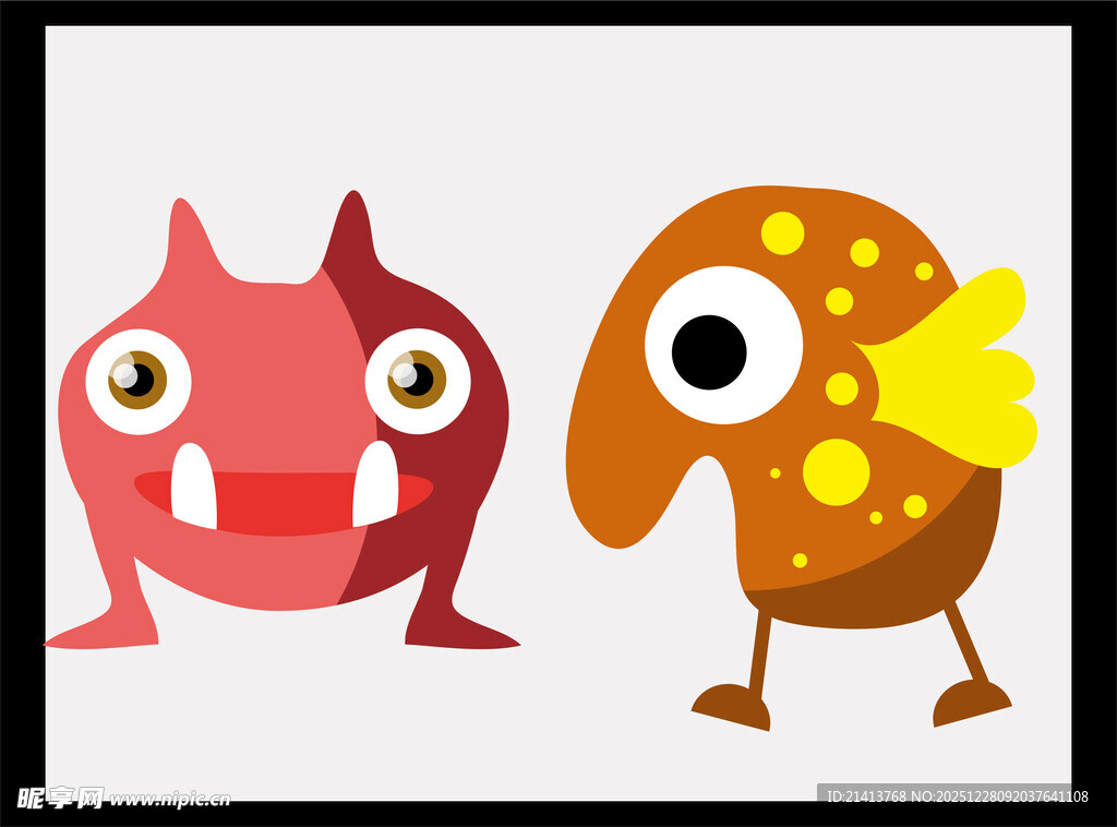 可爱卡通怪物形象展示