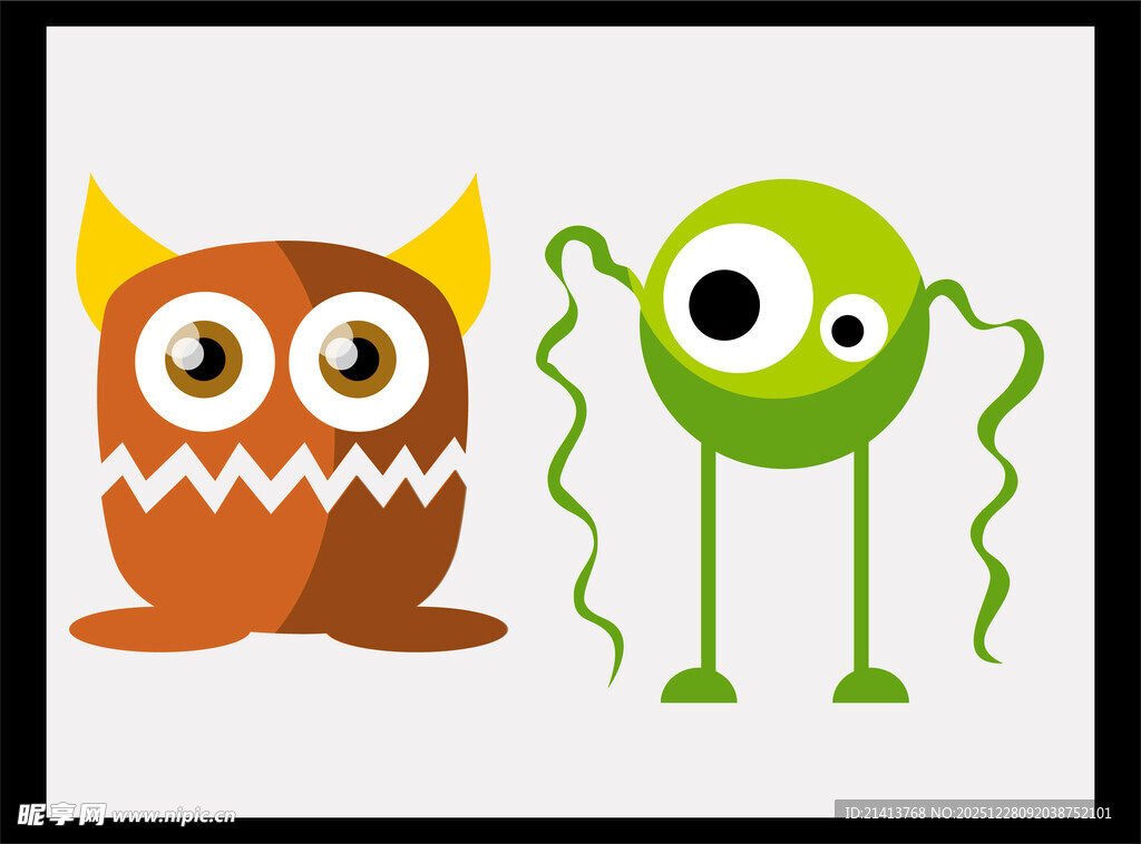 可爱卡通小怪物