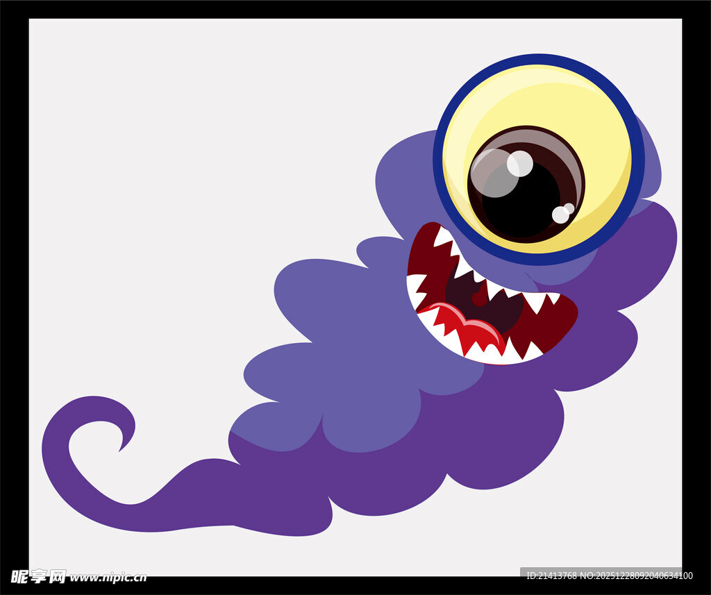 紫色独眼怪物卡通形象