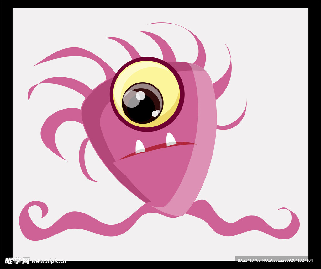 可爱独眼粉色小怪物