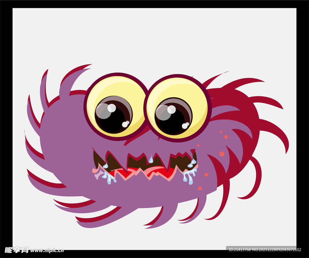 紫色大眼毛茸茸小怪物