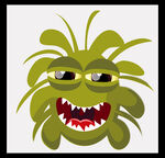 愤怒的绿色怪物表情