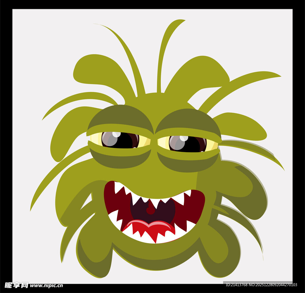 愤怒的绿色怪物表情