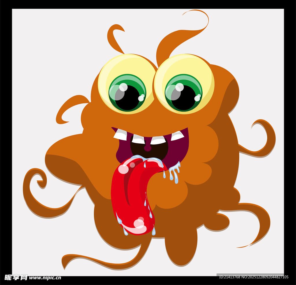 搞怪橙色大眼怪物