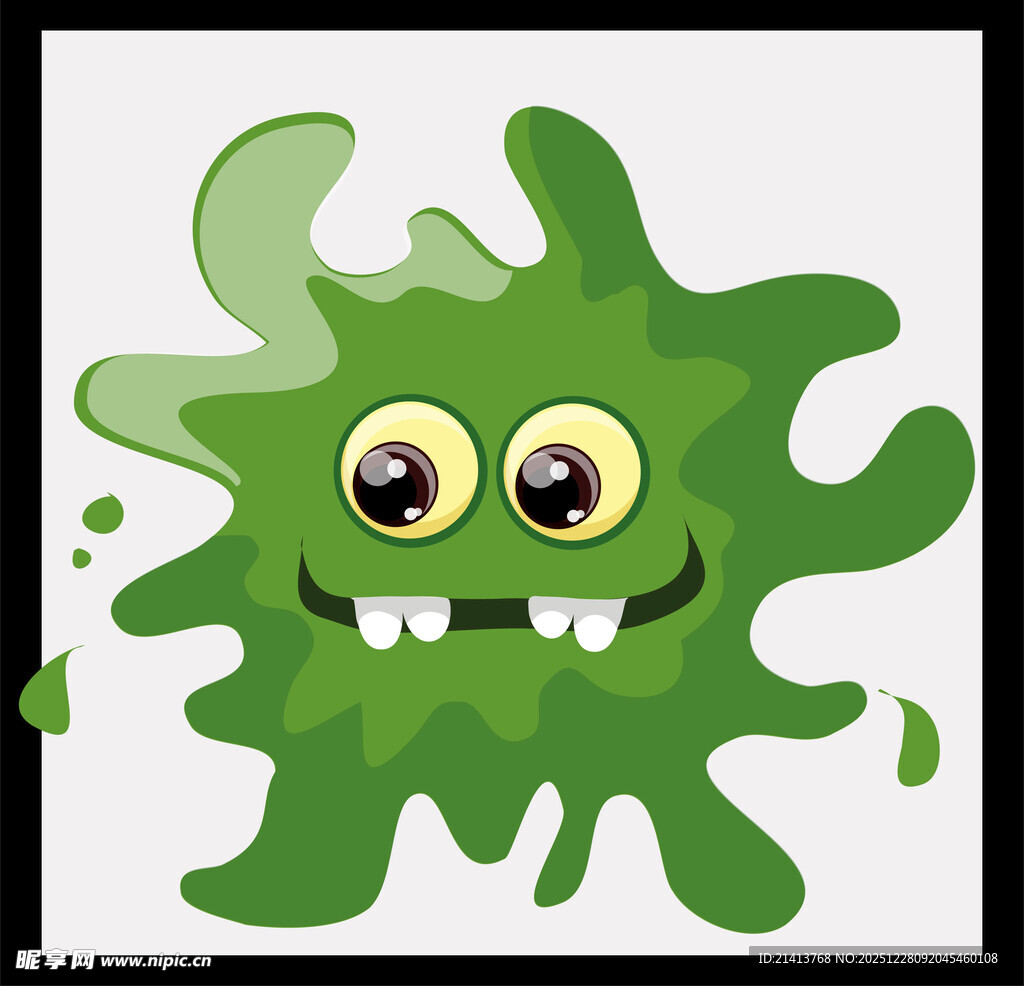 绿色可爱黏液小怪物