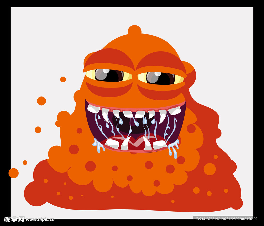 橙色搞怪怪物形象