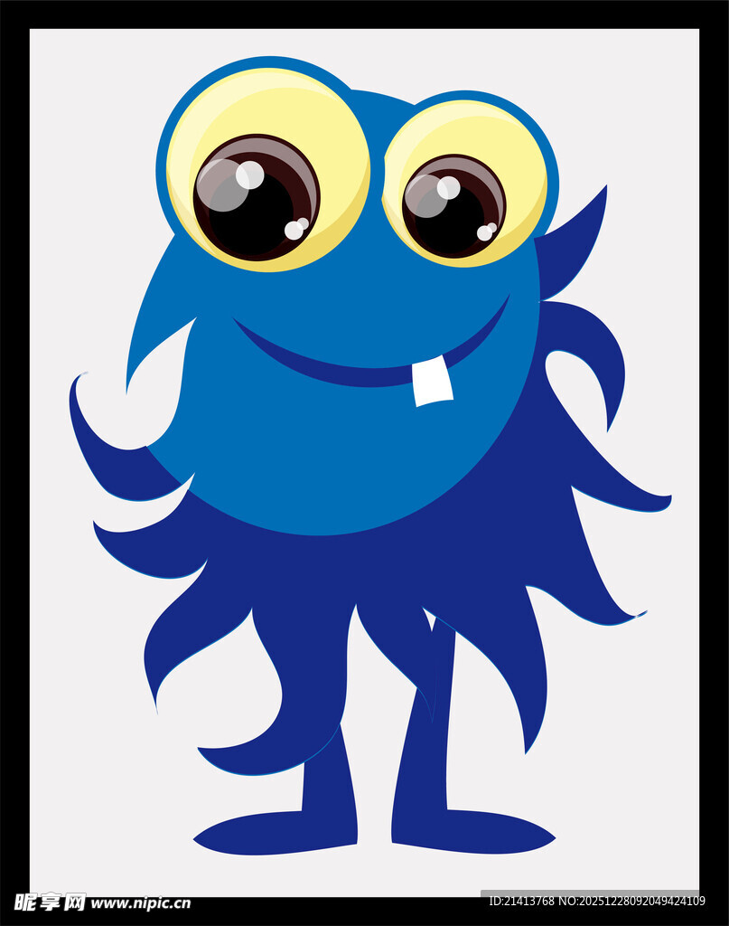 蓝色大眼可爱小怪物