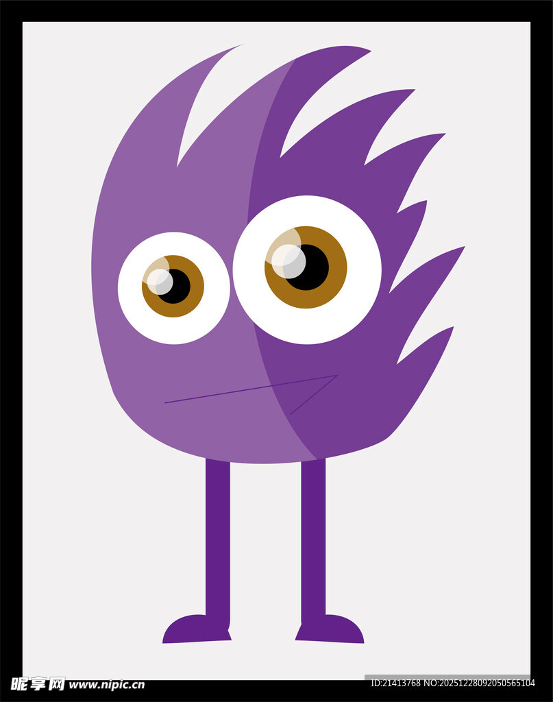 紫色大眼卡通小怪物