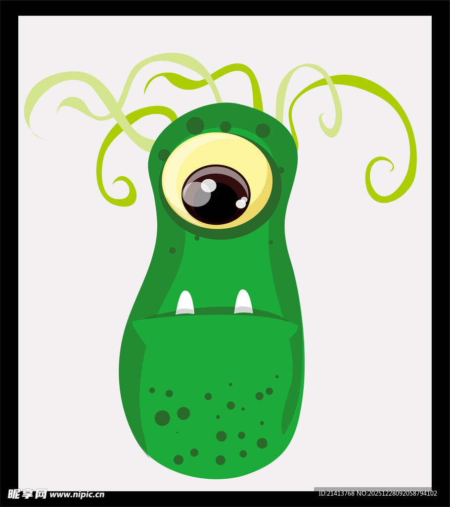可爱独眼绿色小怪物
