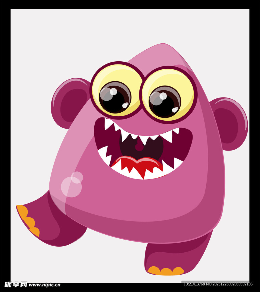 紫色搞怪小怪兽